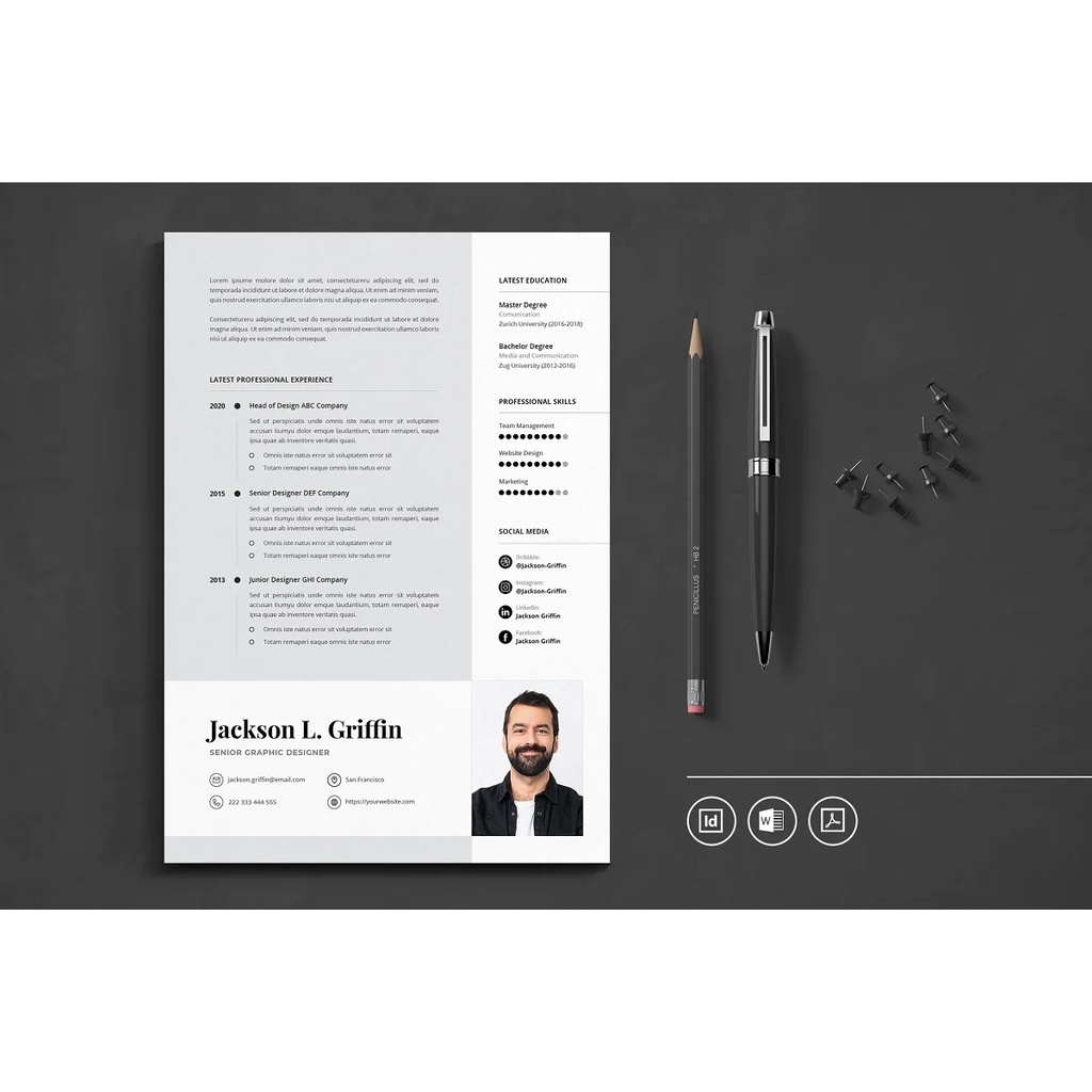 Big Bundle Professional CV Resume templates in Indesign, Adobe ...