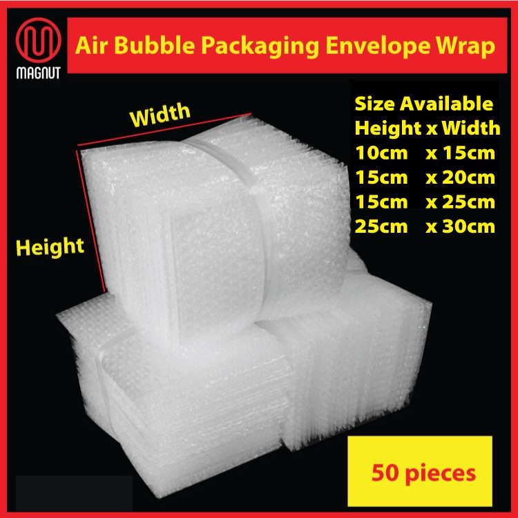 50 pieces - Balut Pembungkusan Gelembung / Transparent Bubble Wrap ...