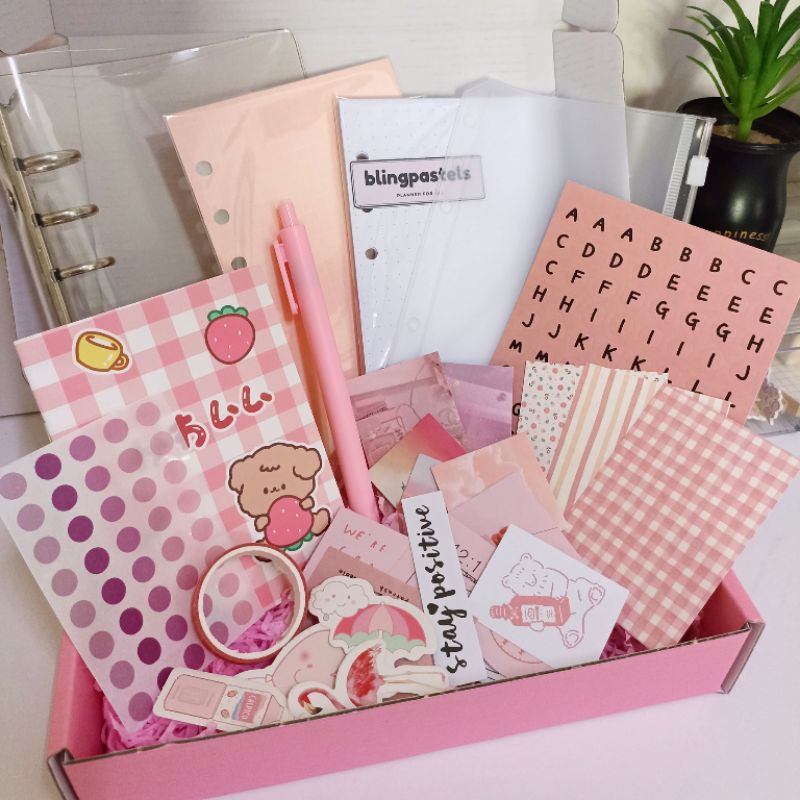 Ring Binder Journal Box (pink/blue) | Shopee Malaysia