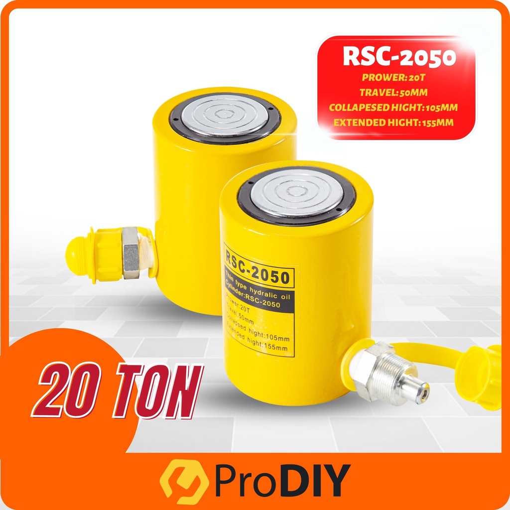 30 Ton Hydraulic Cylinder Jack - 66139 Lbs Capacity, 2" Stroke For Narrow Spaces (RSC-3050)