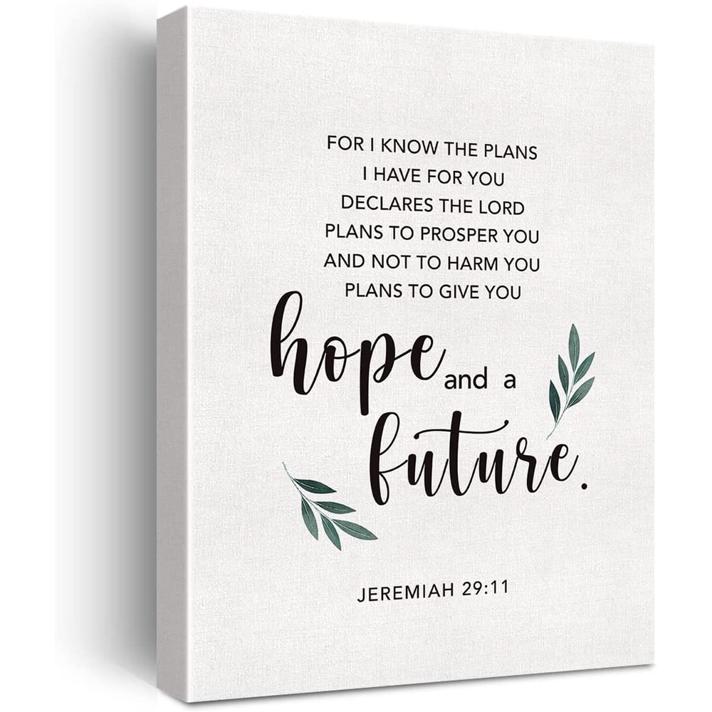 Christian Canvas Wall Art Motivational Jeremiah 29:11 For I Know The ...