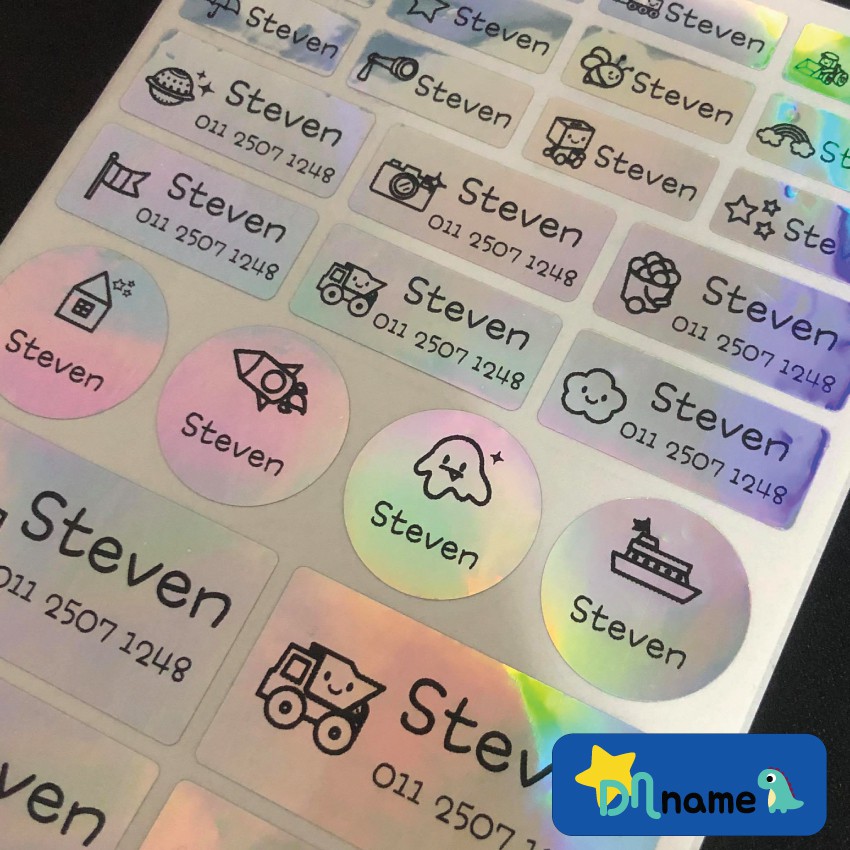 4 in 1 Waterproof Name Sticker Name Label Sticker Stiker Nama 防水姓名贴 ...