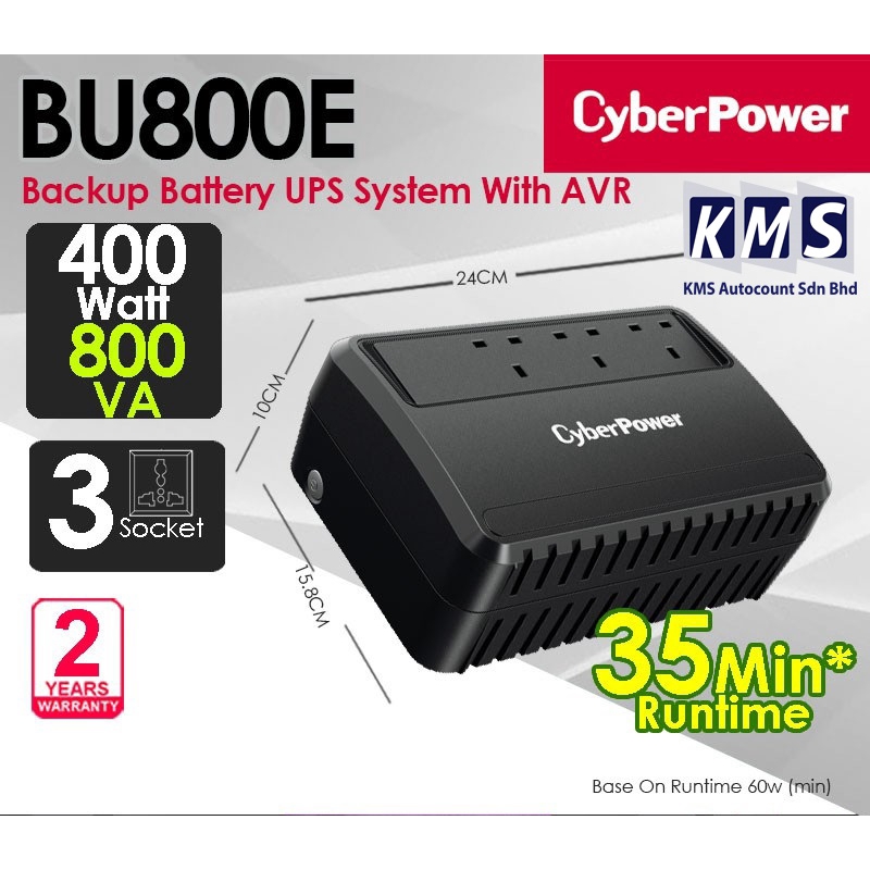 Cyberpower Bu800e 800va Ups Backup Battery With Build In Avr Similar Ut800eg Shopee Malaysia