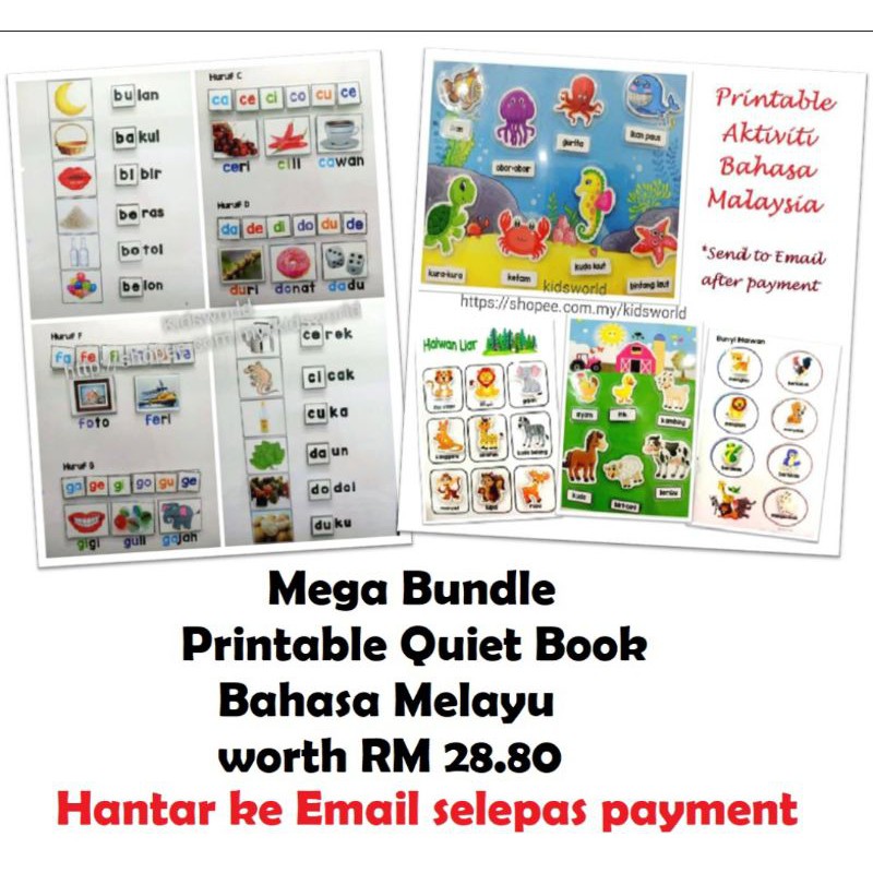 Soft Copy Mega Bundle Printable Quiet Book Bahasa Melayu / Busy Book ...