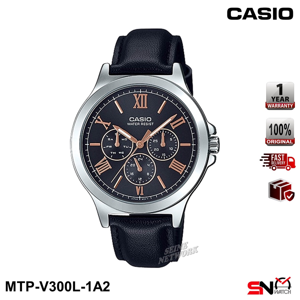 Casio MTP V300L Multi Hands Fashion Quartz Analog Leather Band Men Watch Jam Tangan Lelaki Shopee Malaysia