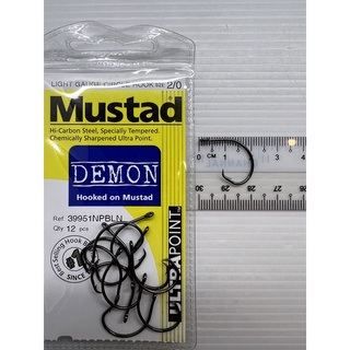 Mustad Demon Circle Hooks Size 7/0 Qty 5 - 39951npbln Chemically Sharpened  Hooks