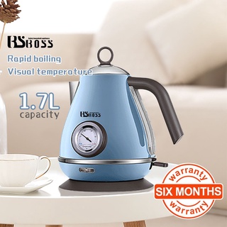 YOUPIN Qcooker Retro Electric Kettle 1.7L Temperature Display Stainless  Steel Liner Household Teapot 1800W Rapid Heating Kettle