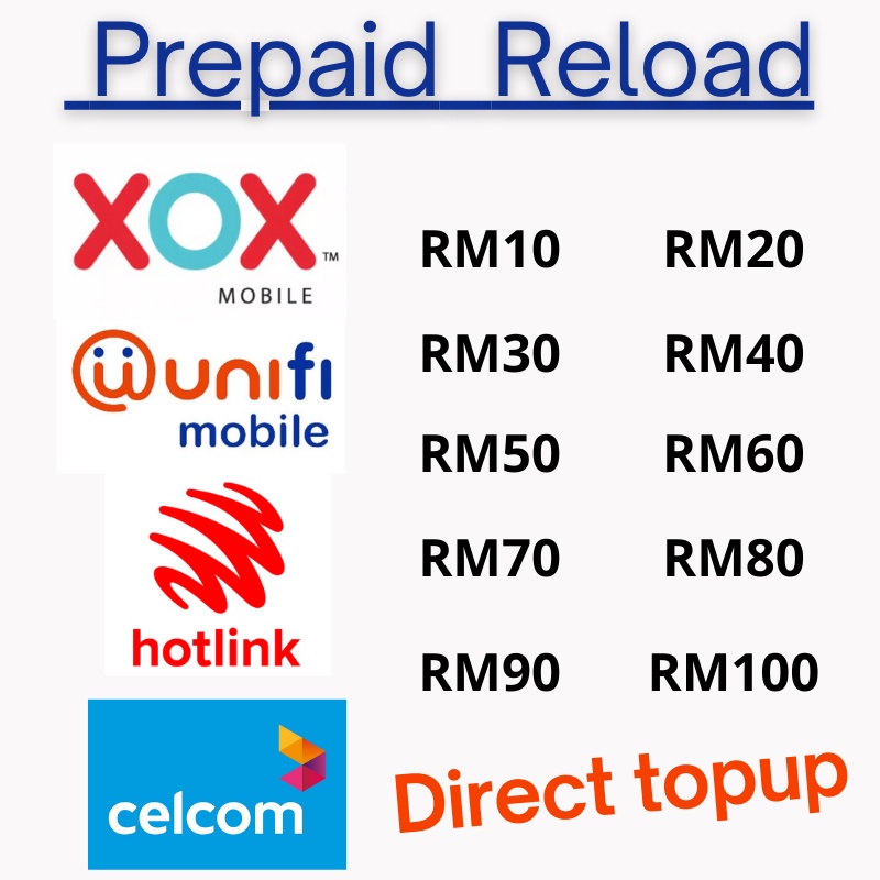 Malaysia Mobile Reload Top Up | Shopee Malaysia