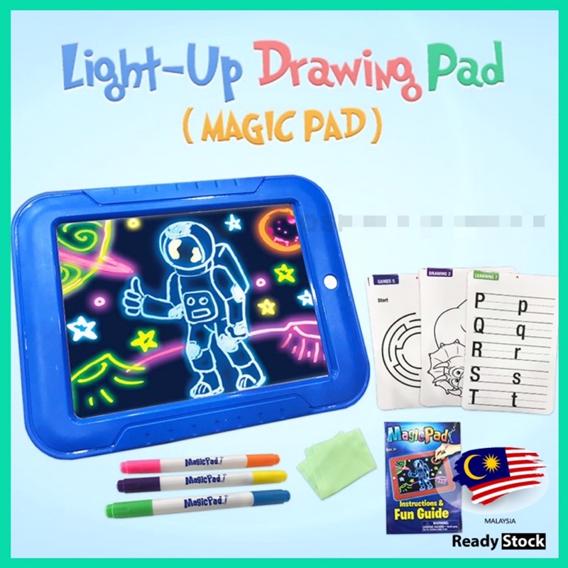 3d Magic Drawing Pad Light Effects Puzzle Board Sketchpad Tablet Creative  Toy Children Painting Art Learning