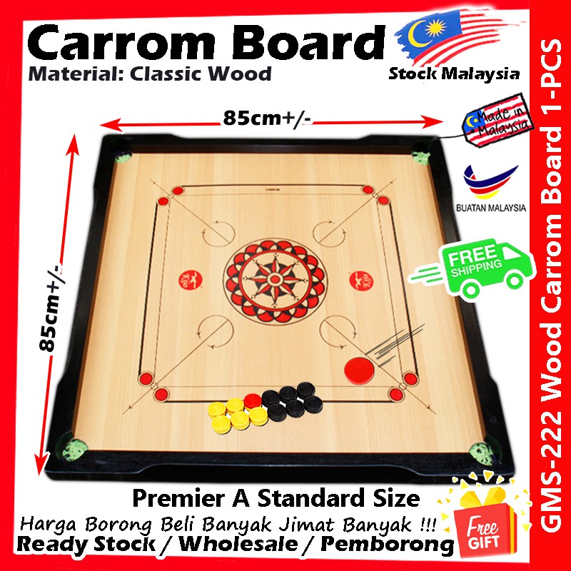 【FreeGift】Wooden Handmade Carrom Board Papan Meja Karambol Carrom Board ...