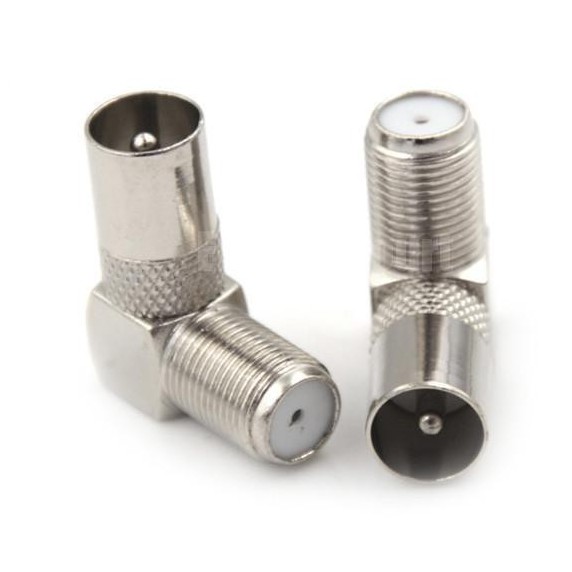 5 PCS Right Angle TV Aerial F Connector Adapter RF Coaxial TV Cable ...