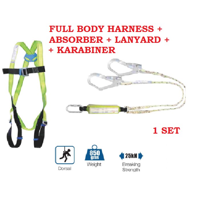 🇲🇾 Full Body Harness CE with Double Lanyar & Large Hook CE Approved ...