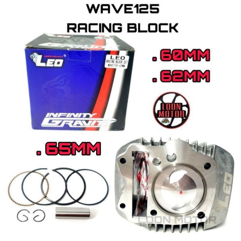 WAVE125 S / X / R RACING BLOCK 60MM/62MM/65MM (LEO) | Shopee Malaysia