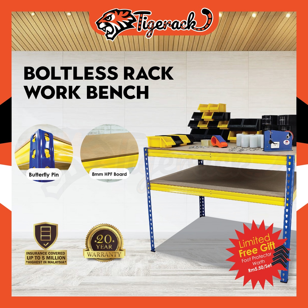 TIGERACK [Ready Stock] Boltless Rack Work Bench Storage Rack Packaging ...