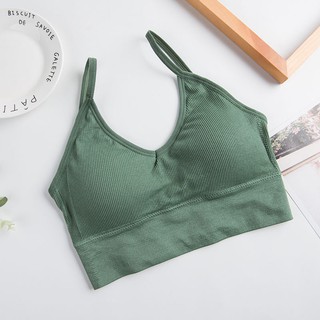 Underwear Women Bra Nightwear Seamless Bra Tank Crop Top Bras For Women  Back Lingerie Hollow Wire Free Intimates With Removable Padded