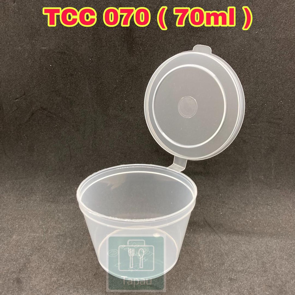 TAPAU - 70ml Round Disposable Plastic Food Container Hinged Lid ( 50pcs ...