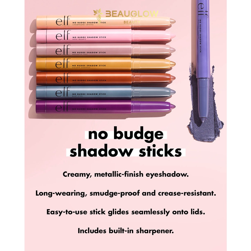 ELF No Budge Metallic Eyeshadow Eyeliner Stick, Highly Pigmented