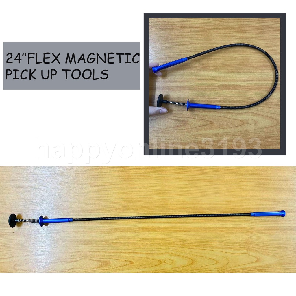 24'' Flexible Magnetic Claw Pick Up Tool Magnet Reach Spring Reacher ...
