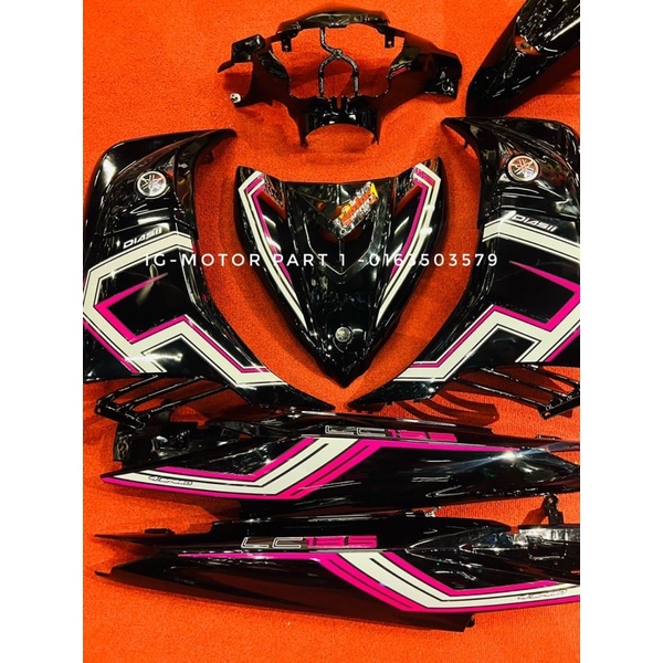 COVER SET LC 135 MX PINK HITAM KILAT ORIGINAL ABS V2/V3/V4/V5/V6/V7 ...