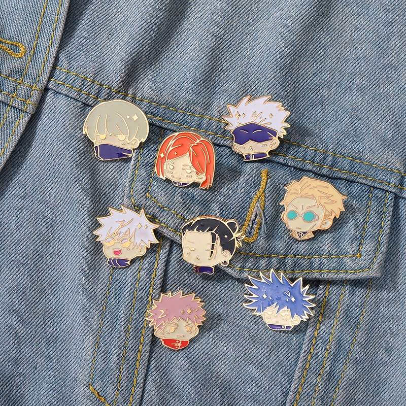 Jujutsu Kaisen Chibi Enamel Pins Gojo Satoru Itadori Yuji Custom Brooches Lapel Badges Cartoon 6019