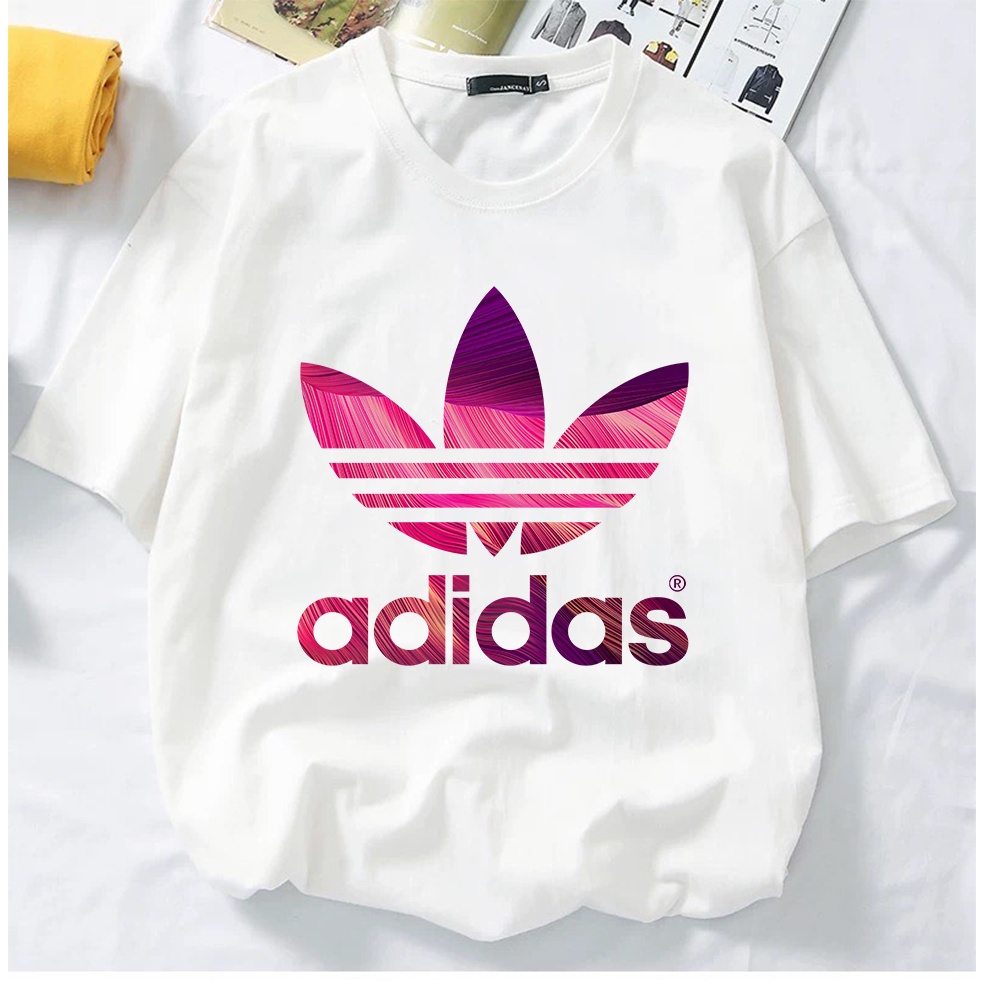 ADIDAS TSHIRT WOMEN MEN BAJU T-SHIRT PEREMPUAN LELAKI BAJU LENGAN PENDEK  KAIN COTTON COUPLE OVERSIZE TEE SIZE BESAR
