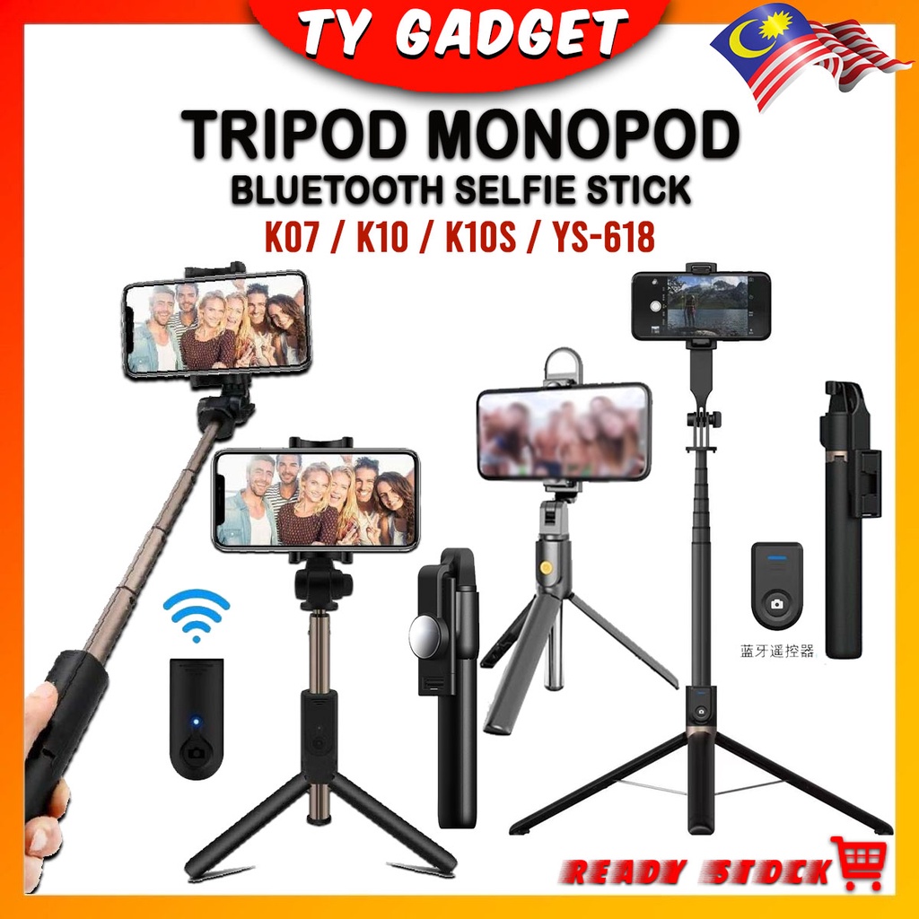 Original K10S / K10 / K07 Bluetooth Selfie Stick Integrated 3 in 1