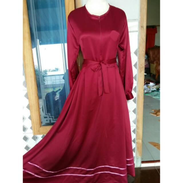 Maroon Diamond silk Robe | Shopee Malaysia