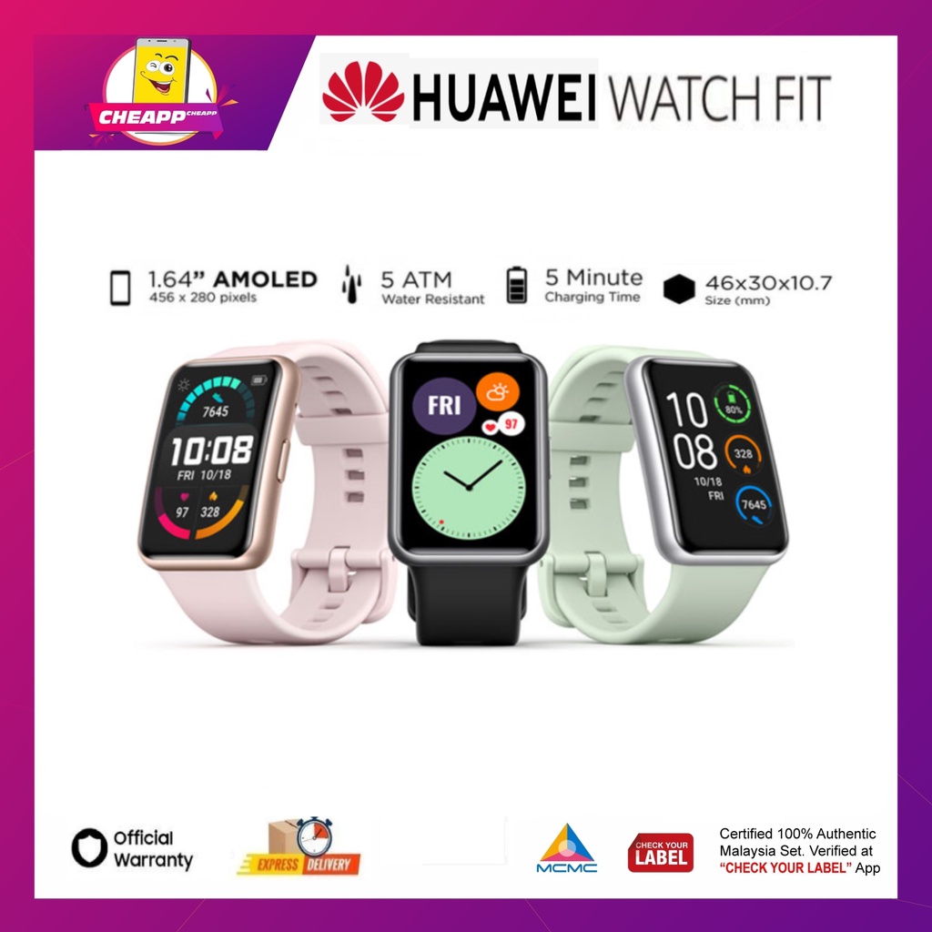 (MYSET) HUAWEI Watch Fit Smartwatch Battery Life 180mAh 10days