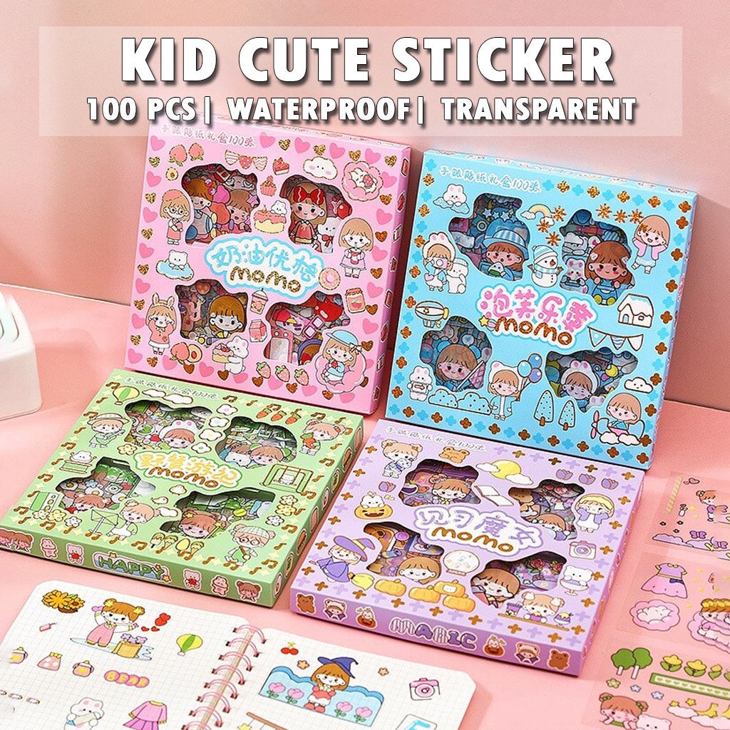 EZYLITTLES DIY 100pcs Cute Sticker Set Box Waterproof Water Bottle ...