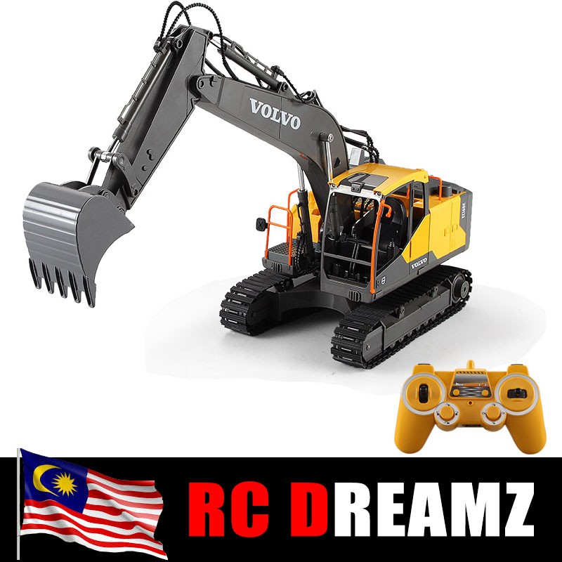 Excavatrice RC Volvo EFASO E568-003 - Échelle 1:16, Outils Interchangeables - Prête à Rouler - Neuf