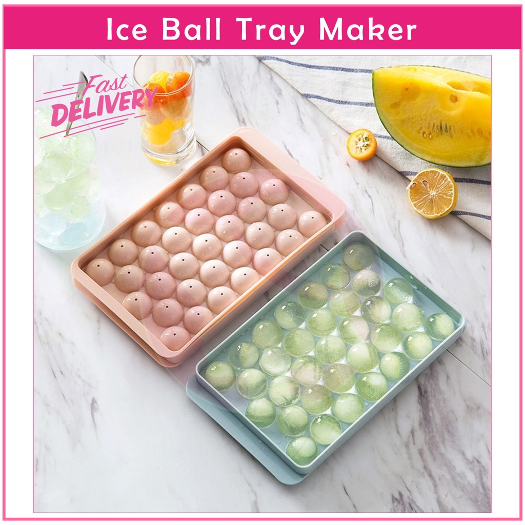 Ice Cube Ball Tray Cover Mould With Lid DIY Baby Food Maker Jelly Mold ...