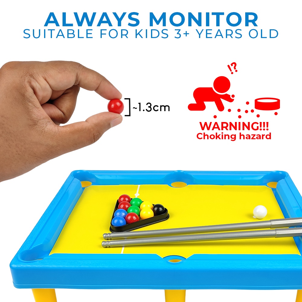 SUPERSAVE Kids Mini Billiard Table Toy with Cue Stick Snooker Pool Game Indoor Toy Set Mainan Snooker Shopee Malaysia