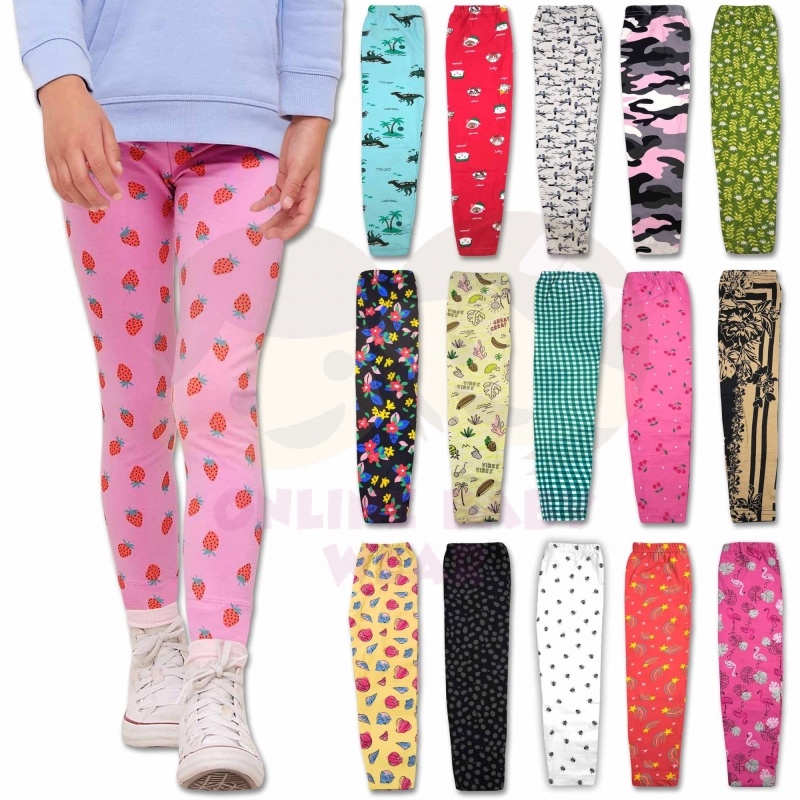 Assorted 100% Girl Cotton Spandex Legging (3M~8Y) - Random Design (NEW ...