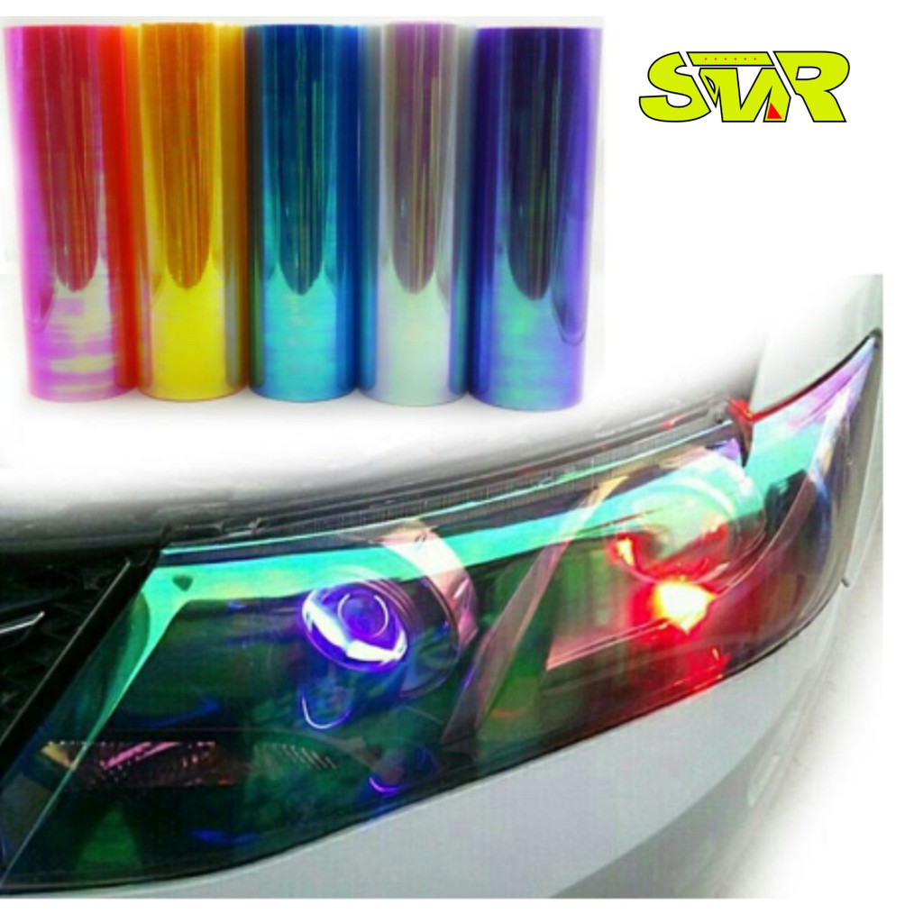 Transparent Chameleon Hybrid Rainbow Scotlet Sticker Car Headlight ...