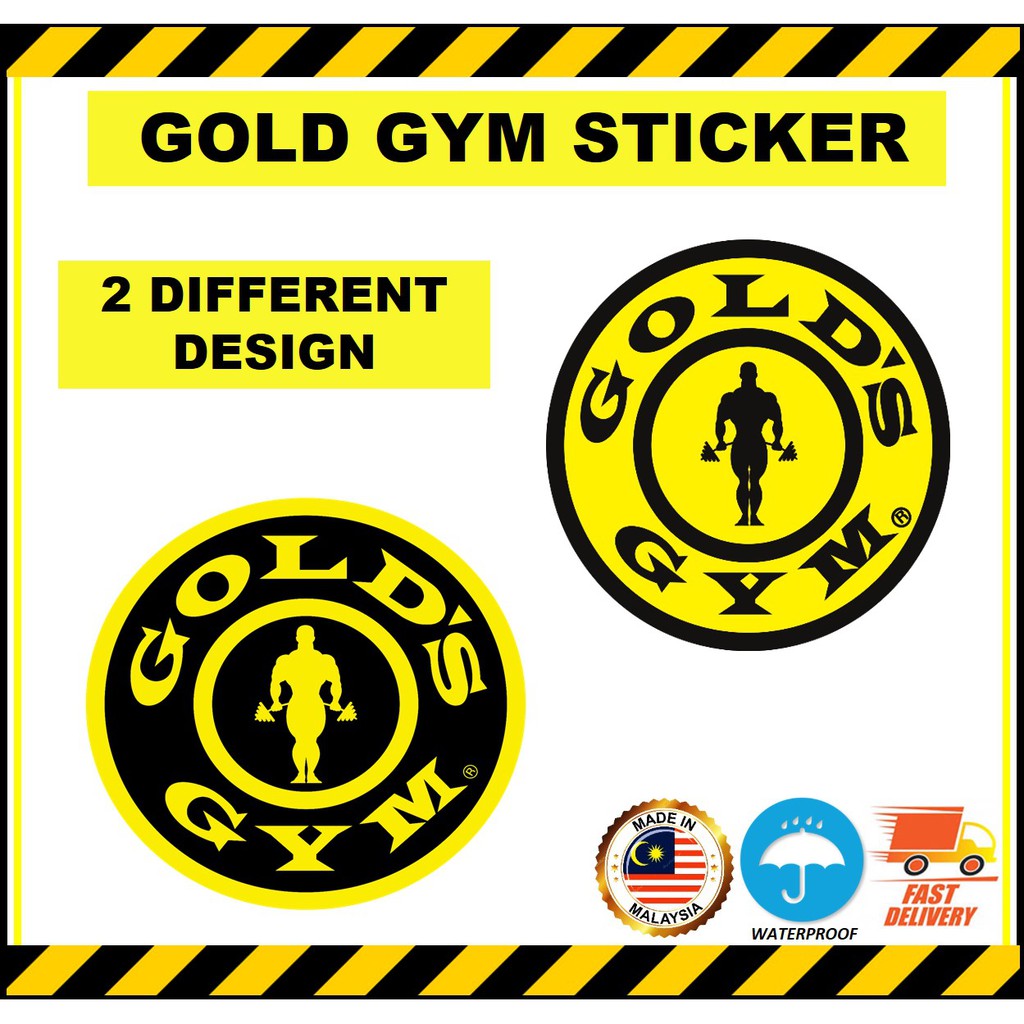 GOLD GYM Sticker. Waterproof Glossy Outdoor Sticker. Car Sticker ...