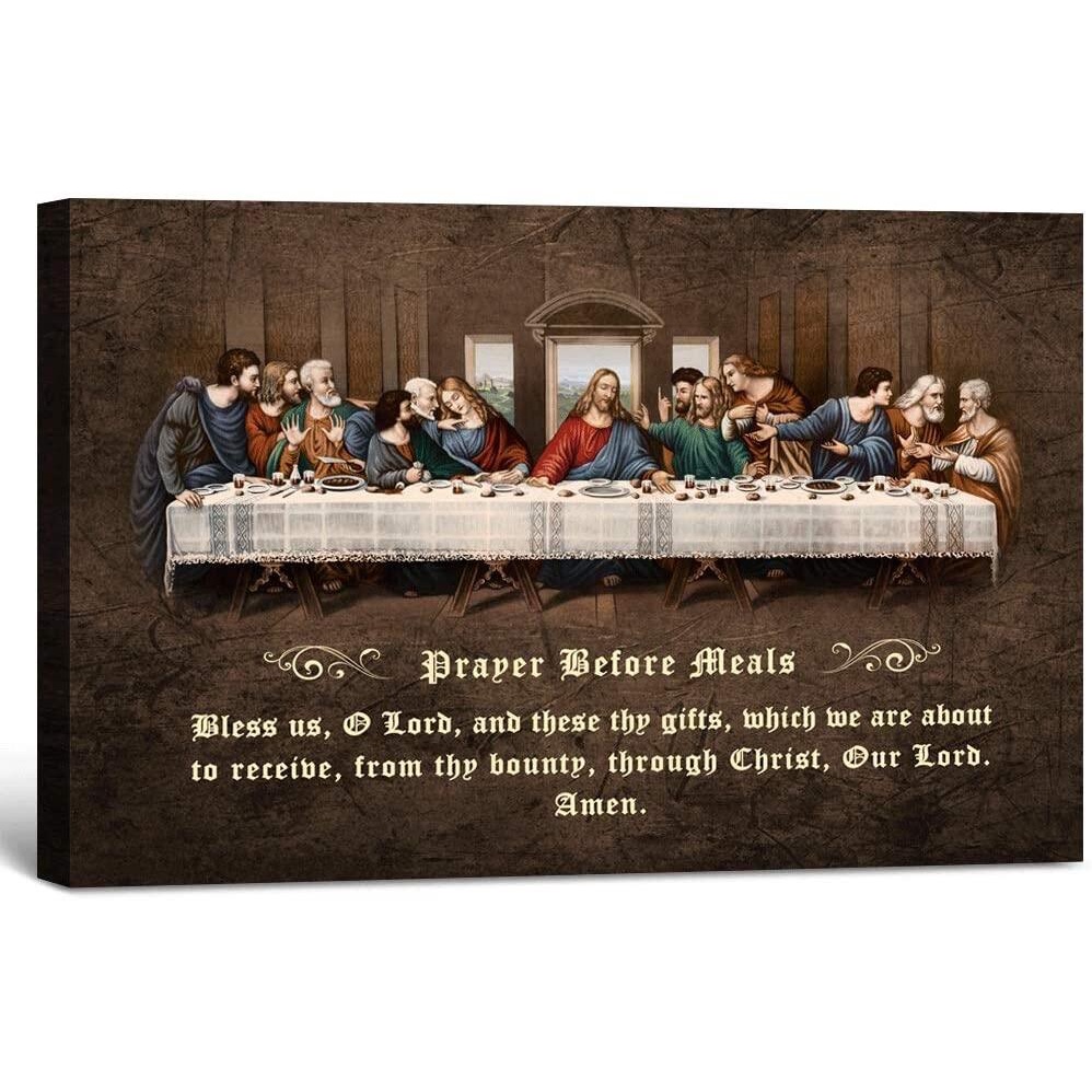 The Last Supper by Leonardo da Vinci with Prayer Before MealsCanvas ...