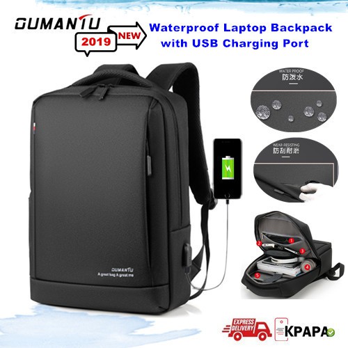 OUMANTU Business Waterproof Bag Backpack Laptop For Men Women Computer Bag Beg Galas Belakang College Lelaki Perempuan Shopee Malaysia