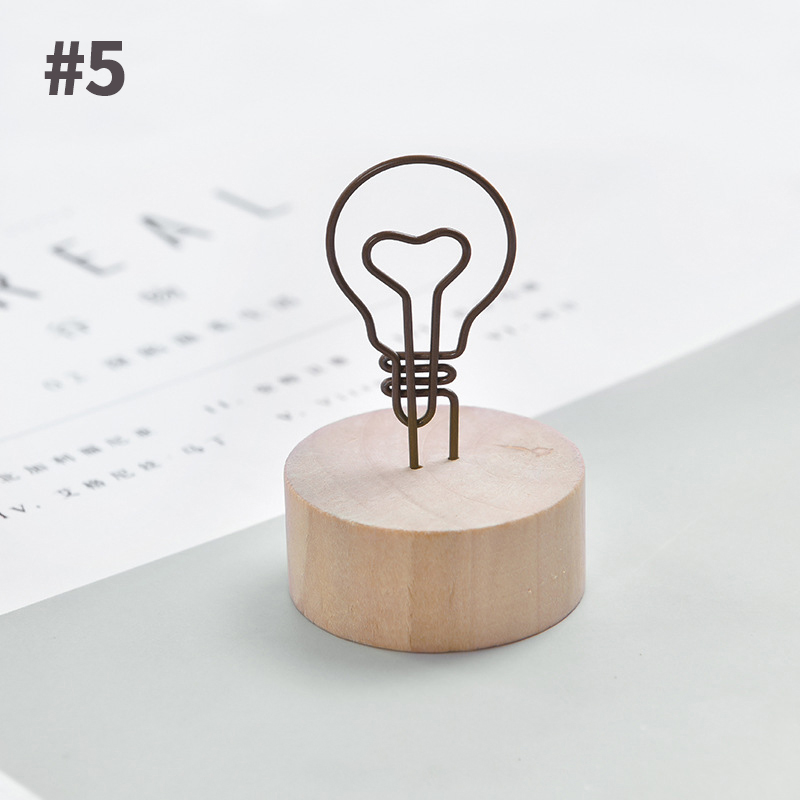 【Ready Stock】Cute Wood Memo Holder Paper Note Photo Clip Messages Clip