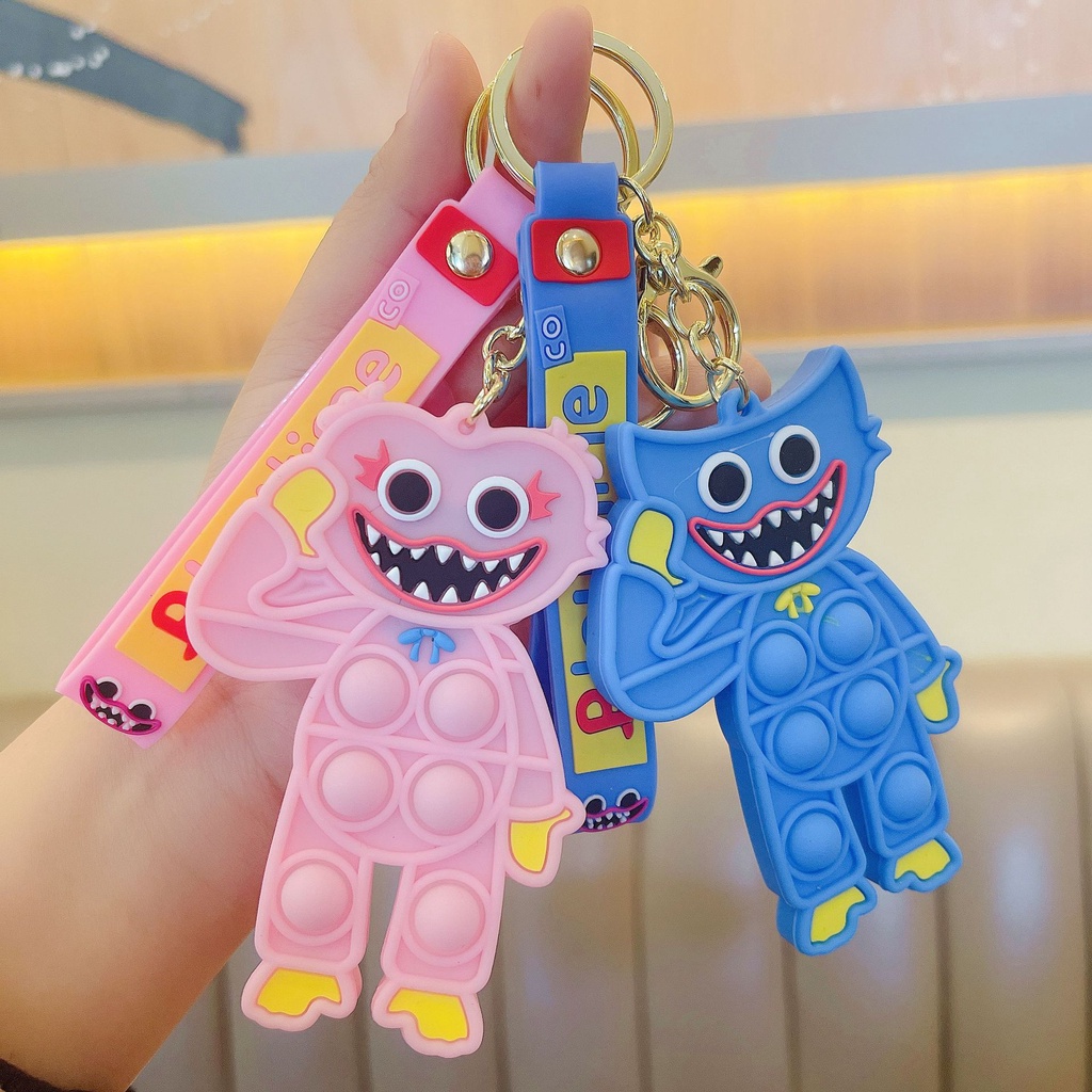 Small Funny Huggy Wuggy Pendant Pop It Keychain Poppy Playtime Silicone ...