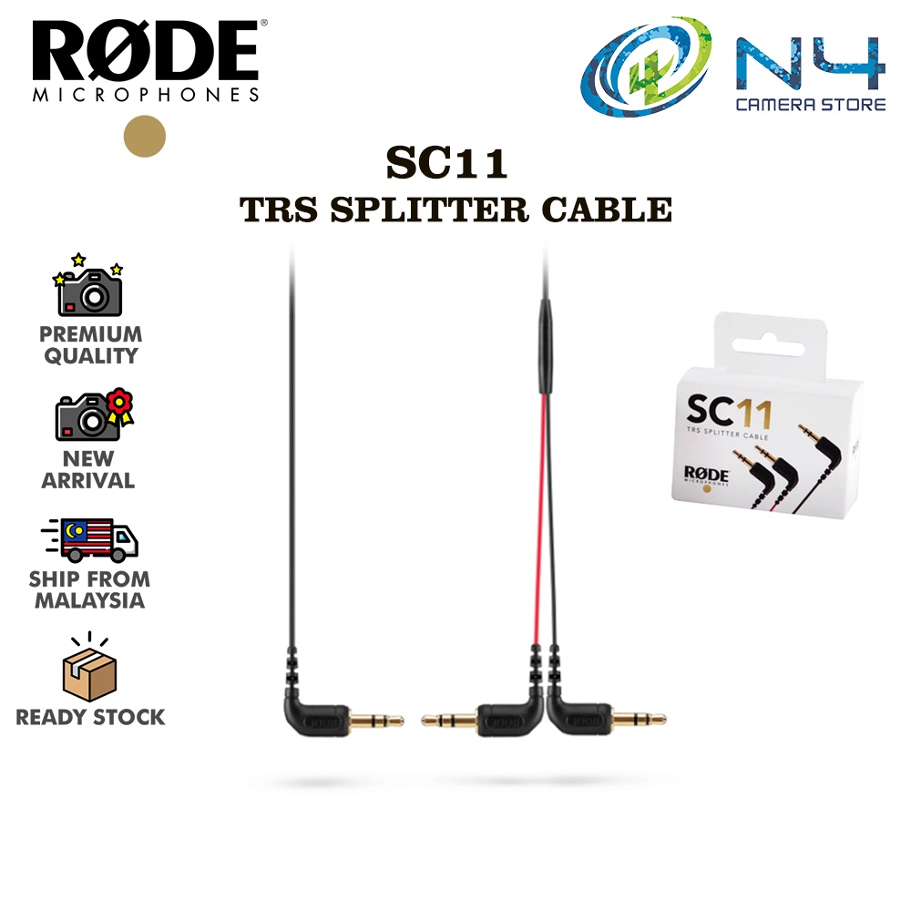 RODE SC11 3.5mm TRS Splitter Cable For Wireless GO / VideoMic NTG ...