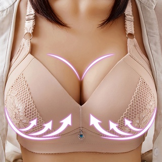 Plus Size Big Cup Embroidery Women Sexy Push Up Bra Thin Mold Cup