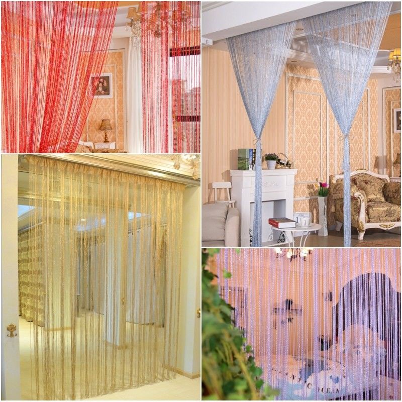 3m Glitter Line String Curtain Beaded Door Curtain Window Panel Room  Divider Tassel Fringe