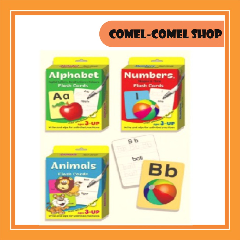 MIND TO MIND FLASH CARD ANIMAL, ALPHABET, NUMBER (32 KEPING)18CM X 12 ...