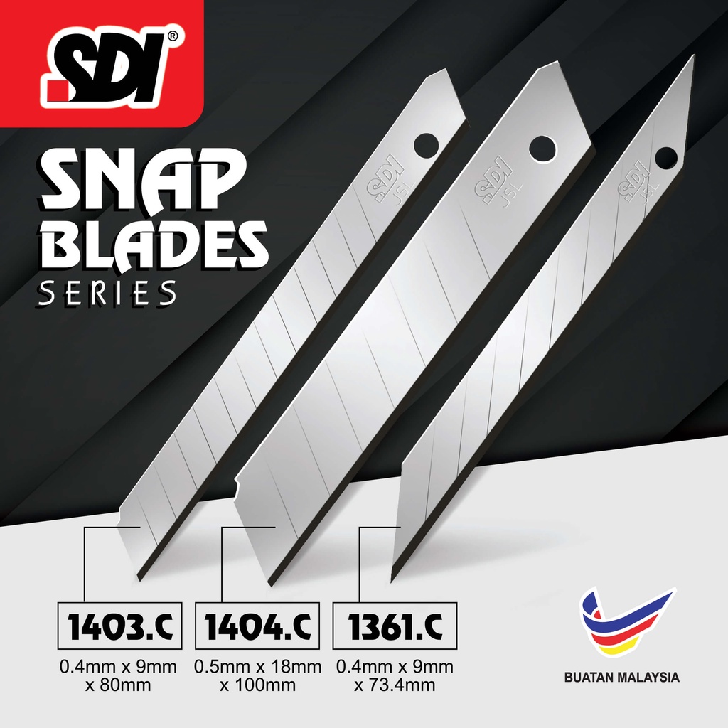 SDI 1403.C-SDI Snap Blades 9mm (5 pcs/tube) | Shopee Malaysia