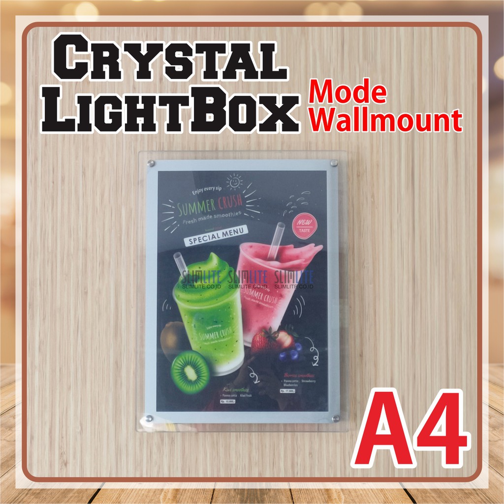 Slimlite Crystal Light A4 Wall Mounted - Restaurant Menu Light box ...