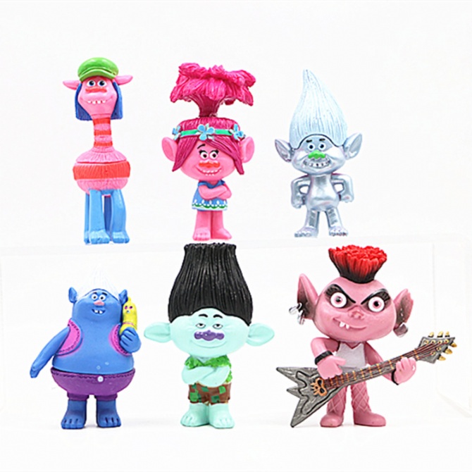 NEW design Trolls Figurine Set / Cake Topper (5 in 1) | Shopee Malaysia