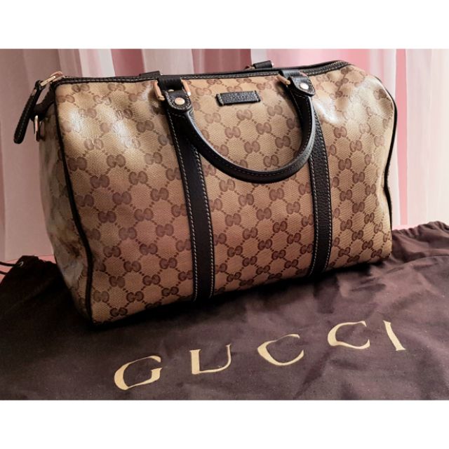 Authentic Gucci Crystal JOY Coated Canvas Boston Handbag Shopee