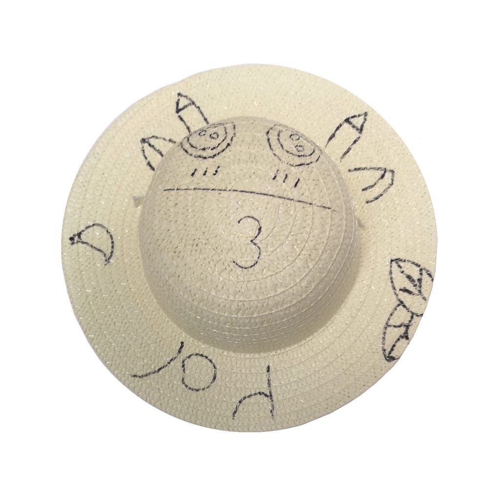 Diy straw hats creative art painting straw hat custom design for kids