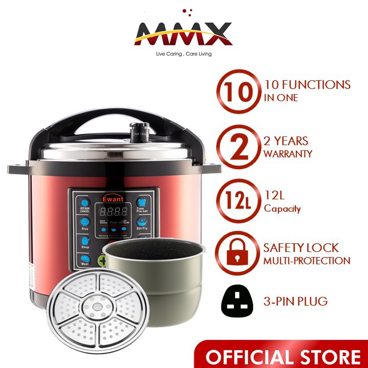 MMX Ewant 12L Cuisiniere Plus G120 Pressure Cooker MMXYBD12 160R MC GL Shopee Malaysia