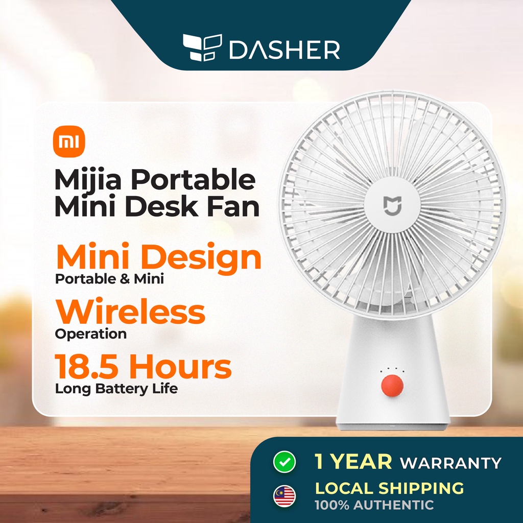 Xiaomi Mijia Portable Mini Desk Fan Handheld & Table Fan 18.5H Long ...